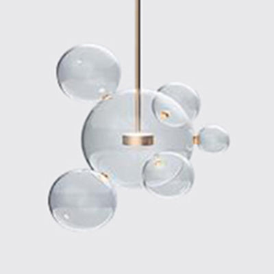 Gold Bubble Glass Pendant Light With Led Bulbs - Modernist Ceiling Lamp (1/4/6 Lights) 6 /