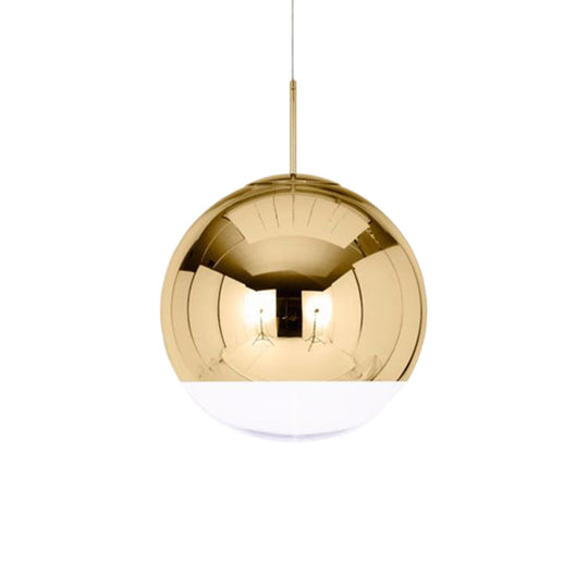 Sleek Metal Globe Pendant Ceiling Light Chrome/Gold Finish 1-Light For Chic Décor Available In