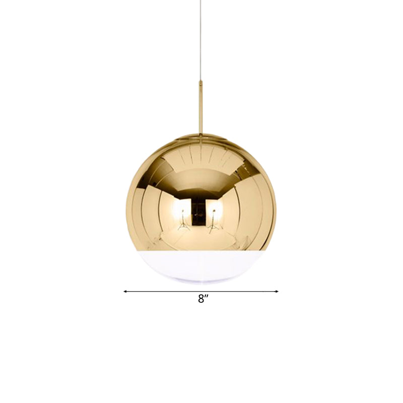 Sleek Globe Pendant Ceiling Light: Simplicity In Chrome/Gold 1-Light 6/8/10W