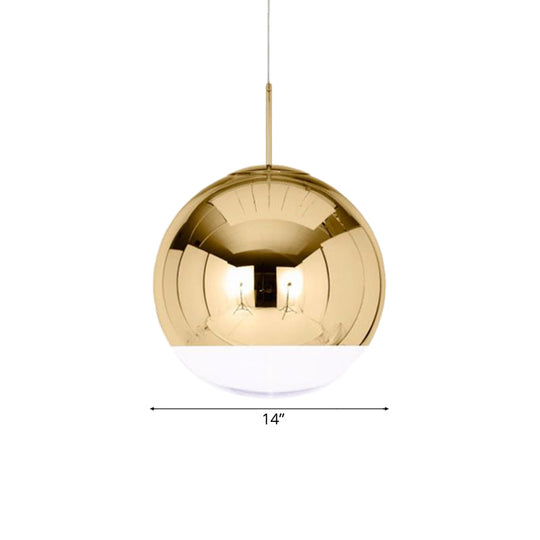 Sleek Globe Pendant Ceiling Light: Simplicity In Chrome/Gold 1-Light 6/8/10W