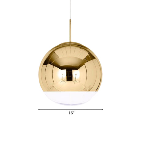 Sleek Globe Pendant Ceiling Light: Simplicity In Chrome/Gold 1-Light 6/8/10W