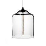 Contemporary Glass Jug Suspension Light - 1 Red/Brown/Blue Hanging Ceiling Lamp Clear