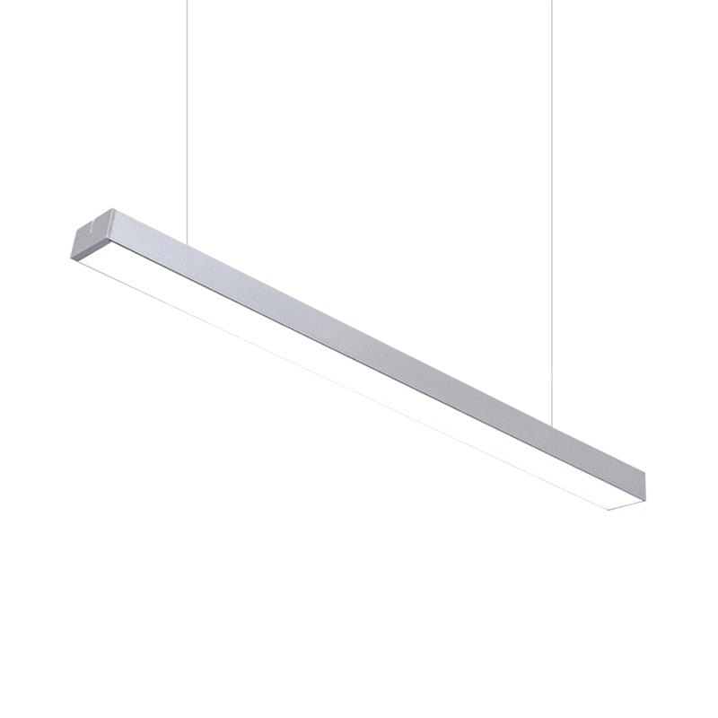 Sleek Rectangular Led Hanging Light - Minimal Silver/Black/White 23.5’/35.5’/47’ Long 5’/8’/12’ Wide