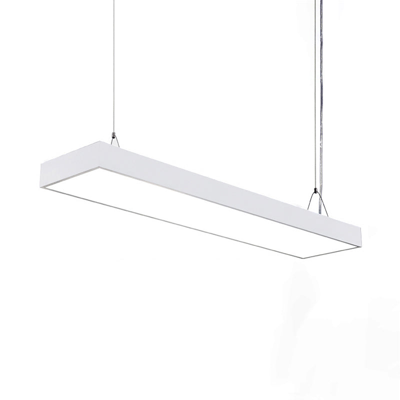 Sleek Rectangular Led Hanging Light - Minimal Silver/Black/White 23.5’/35.5’/47’ Long 5’/8’/12’ Wide