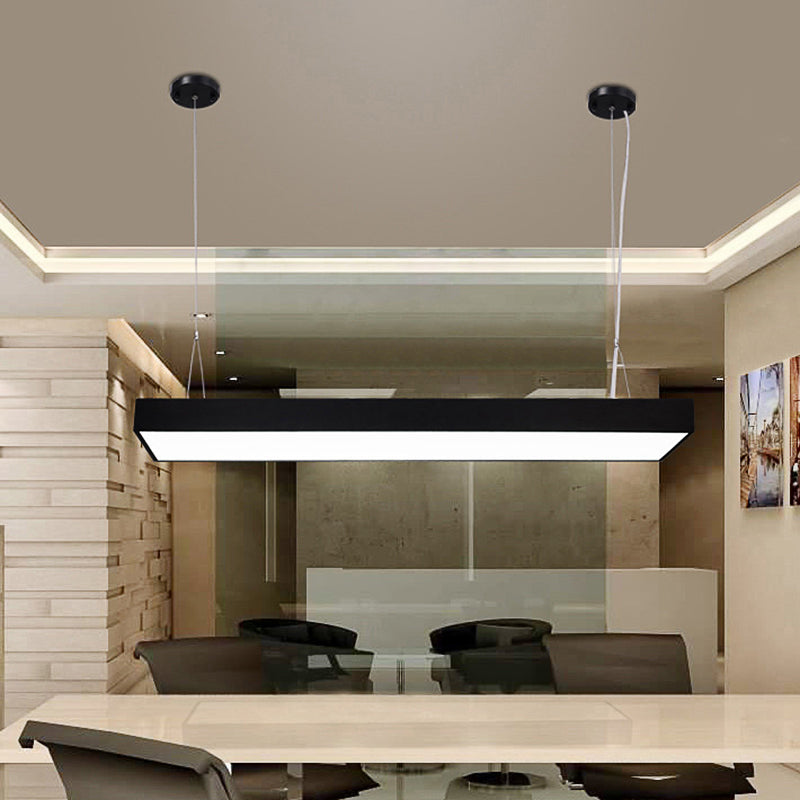 Sleek Rectangular Led Hanging Lighting - 23.5/35.5/47 Long | Slim Metal Shade Minimalistic