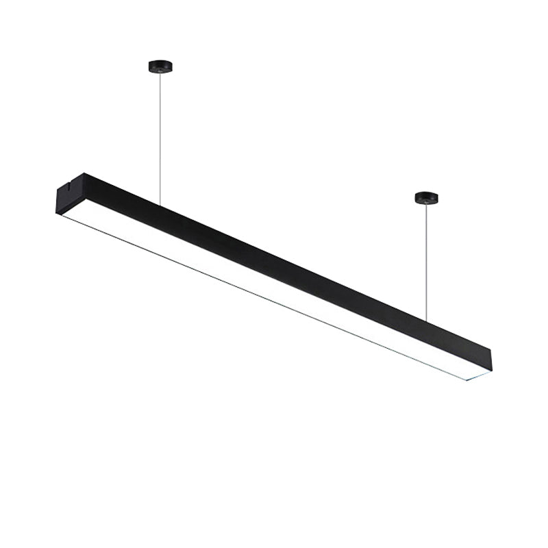 Sleek Rectangular Led Hanging Light - Minimal Silver/Black/White 23.5’/35.5’/47’ Long 5’/8’/12’ Wide