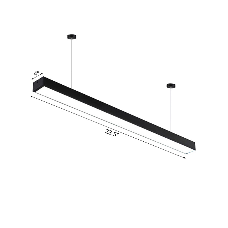 Sleek Rectangular Led Hanging Light - Minimal Silver/Black/White 23.5’/35.5’/47’ Long 5’/8’/12’ Wide
