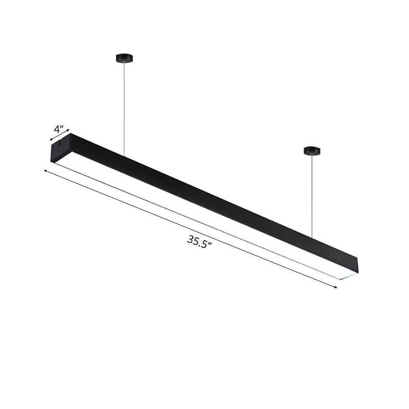 Sleek Rectangular Led Hanging Light - Minimal Silver/Black/White 23.5’/35.5’/47’ Long 5’/8’/12’ Wide