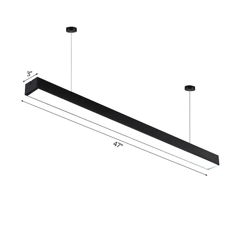 Sleek Rectangular Led Hanging Light - Minimal Silver/Black/White 23.5’/35.5’/47’ Long 5’/8’/12’ Wide