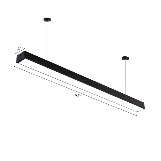 Sleek Rectangular Led Hanging Light - Minimal Silver/Black/White 23.5’/35.5’/47’ Long 5’/8’/12’ Wide
