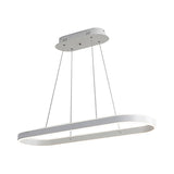 Minimalist Oval Led Ceiling Light In Gold/White - 31.5/39/47 Width Warm/White For Island