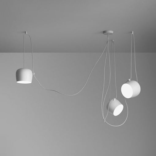 Modern Metal Pendant Light Kit With Adjustable Cord - 3/4 Heads In Black/White