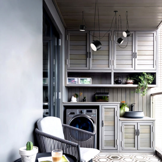 Modern Metal Swag Pendant Light Kit With Adjustable Cord - 3/4 Heads Black/White