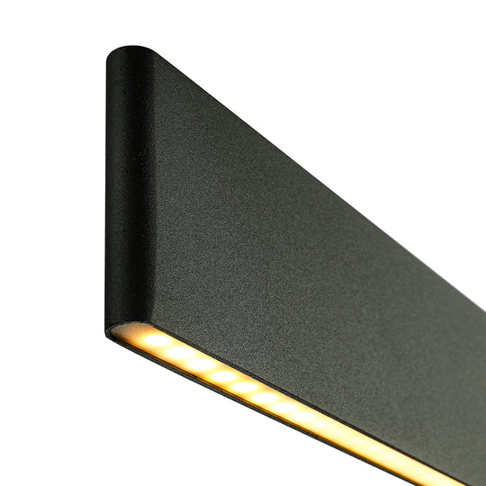 Modern Black Led Pendant Light 36/47 Wide Blade Hanging Ceiling Fixture For Dining Room In