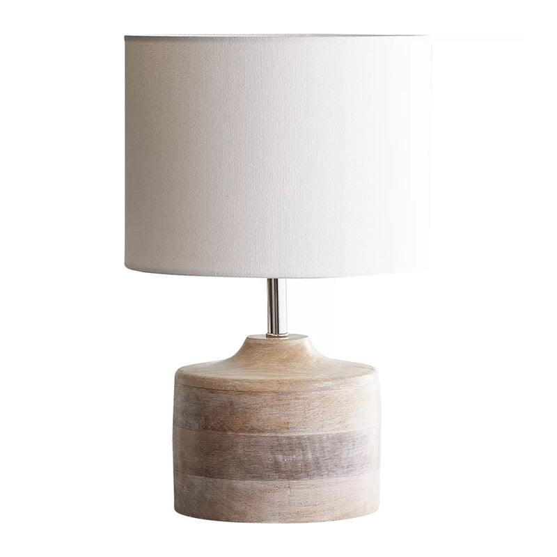 Aldhibah - Retro White Drum Shade Nightstand Lamp Style Fabric 1-Bulb Bedside Reading Book Light