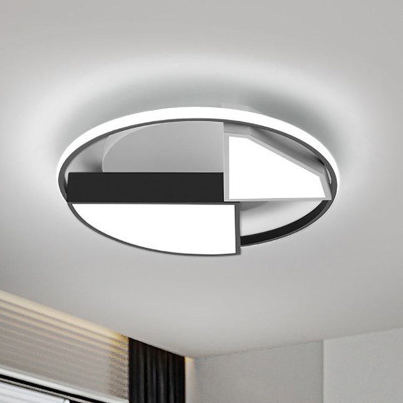 Modern Metal Diamond Ceiling Mounted Led Fixture - 16/19.5 Wide Black-White Flushmount Lighting