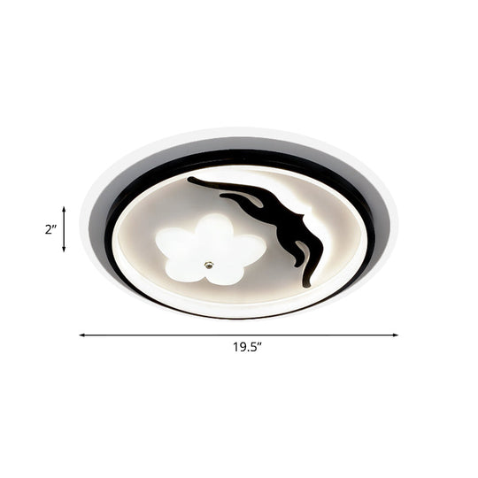 Modern Flower-Inspired Black Acrylic Led Flush Mount Light For Bedroom (Customizable In 15 Days)