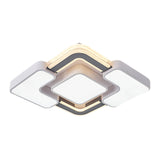 Contemporary Led Rhombus Metal Flush Mount Ceiling Lamp For Bedroom - Black-White Design