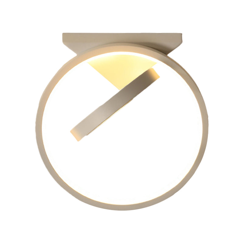 Dual Ring Led Flushmount Ceiling Light - White/Black Simplicity Design Ideal For Hallways White/Warm