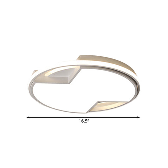 16.5’/20.5’ W White Round Flush Mount Led Ceiling Light - Stylish And Modern Fixture For Bedroom