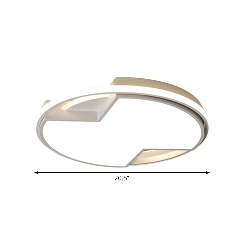 16.5’/20.5’ W White Round Flush Mount Led Ceiling Light - Stylish And Modern Fixture For Bedroom