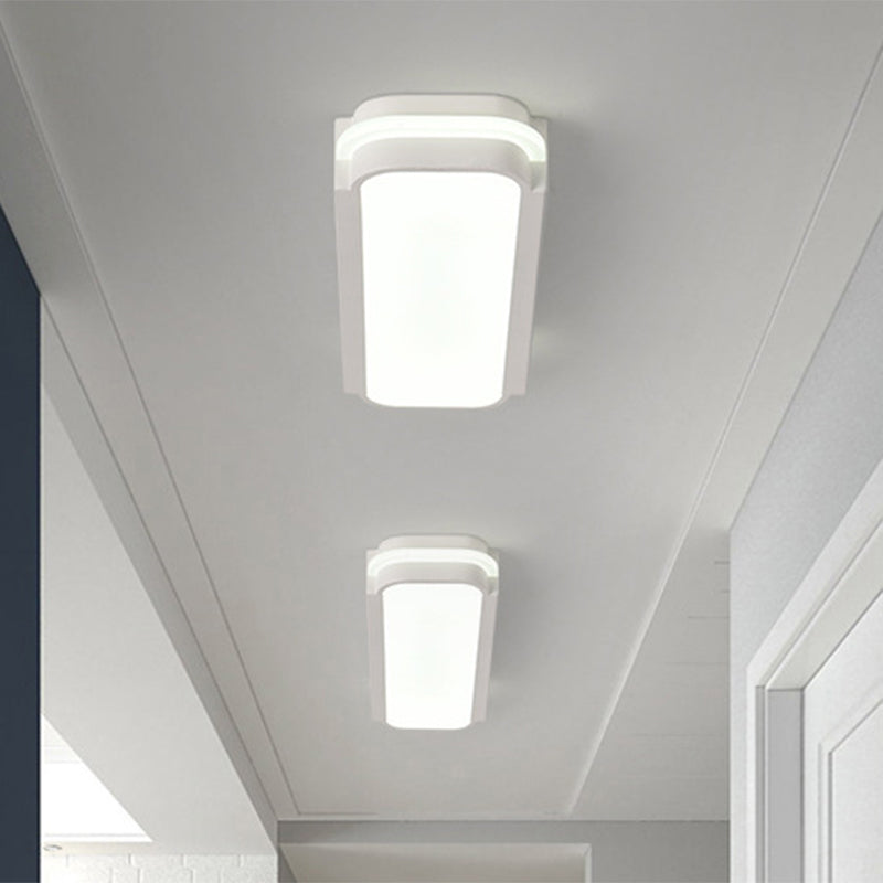 Minimalist Led White Flush Mount Light Fixture In White/Warm Rectangle Metal Multiple Sizes