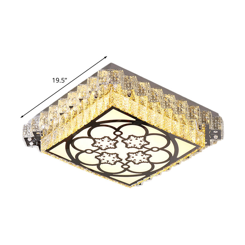 Clear Crystal Led Bedroom Flushmount Ceiling Light