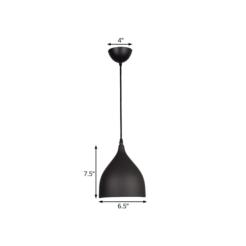 Modern Metal Dome Pendant Ceiling Light - 6.5’/10’/12’ Wide 1 Black/White/Red Suspended