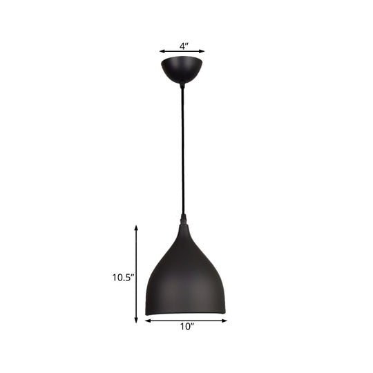 Modern Metal Dome Pendant Ceiling Light - 6.5’/10’/12’ Wide 1 Black/White/Red Suspended