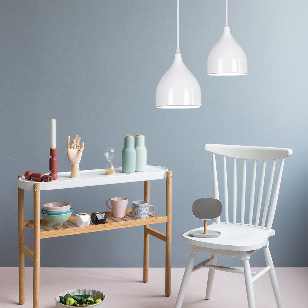 Modern Metal Dome Pendant Ceiling Light - 6.5/10/12 Width 1 Black/White/Red Suspension White / 6.5