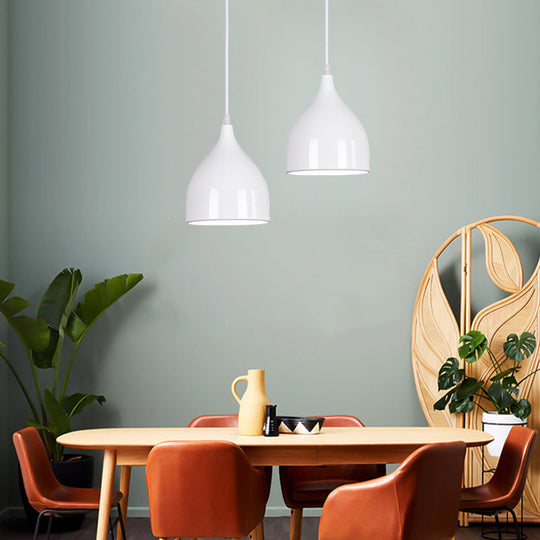 Modern Metal Dome Pendant Ceiling Light - 6.5’/10’/12’ Wide 1 Black/White/Red Suspended