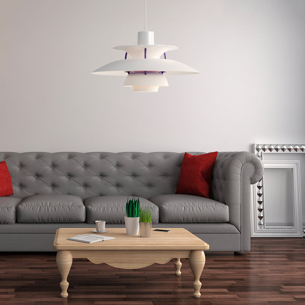 Macaron Style 3-Layer Pendant Light With Flared Shade - Aluminum 1 Black/Gray