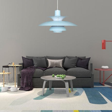 Macaron Style 3-Layer Pendant Light With Flared Shade - Aluminum 1 Black/Gray