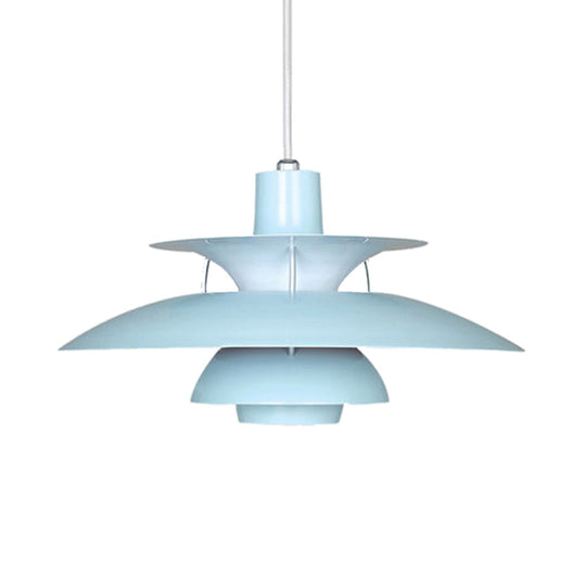 Macaron Style 3-Layer Pendant Light With Flared Shade - Aluminum 1 Black/Gray