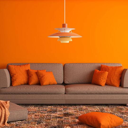 Macaron Style 3-Layer Pendant Light With Flared Shade - Aluminum 1 Black/Gray