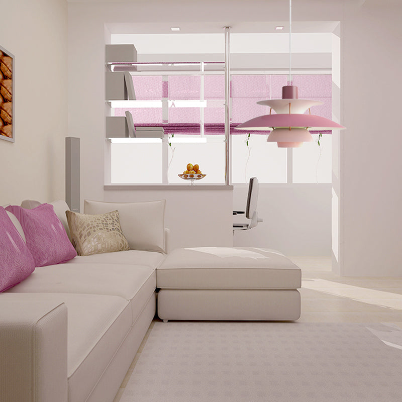 Macaron Style Aluminum Pendant Light With Flared Shade - 3 Layers 1 Black/Gray 12’/16’ Wide