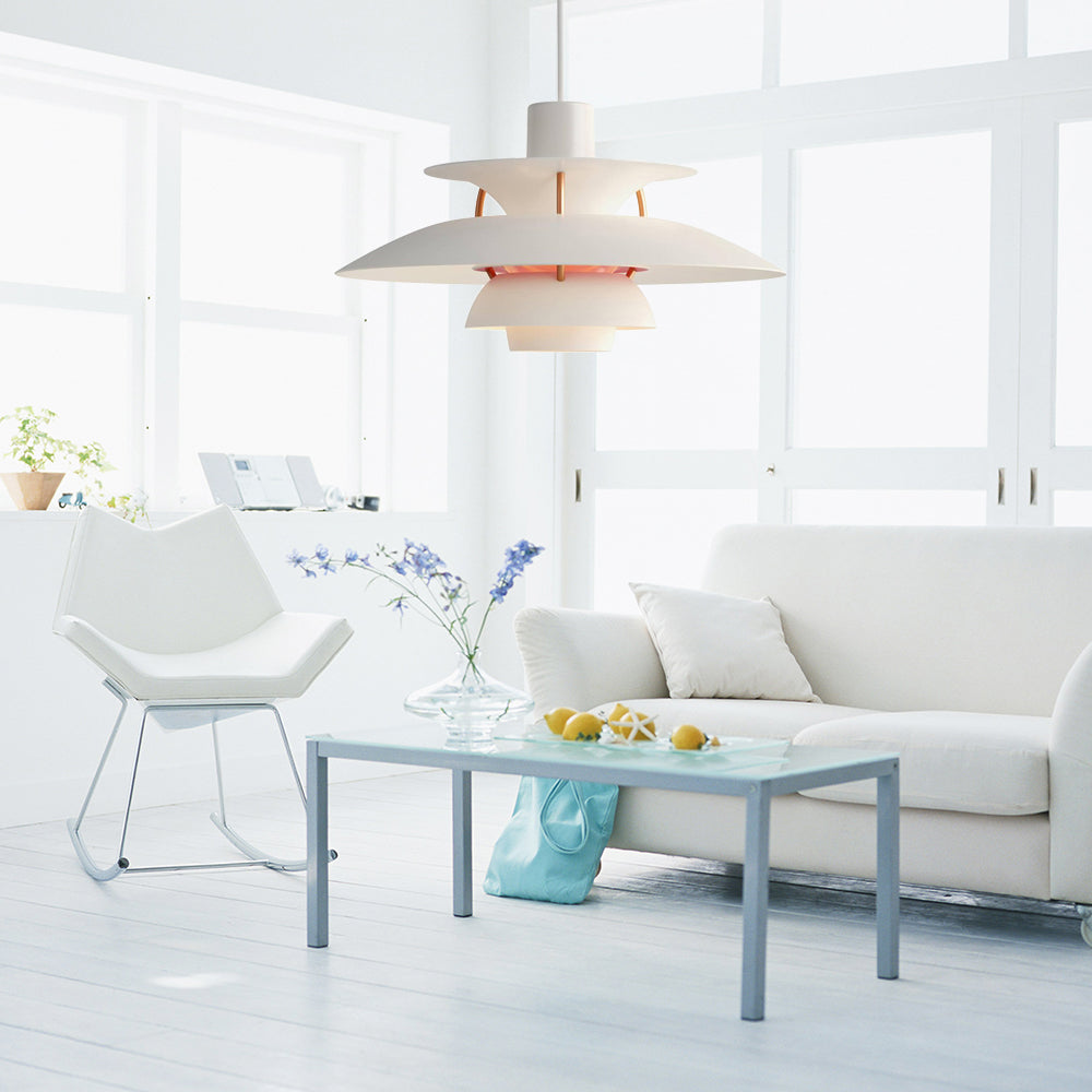 Macaron Style 3-Layer Pendant Light With Flared Shade - Aluminum 1 Black/Gray