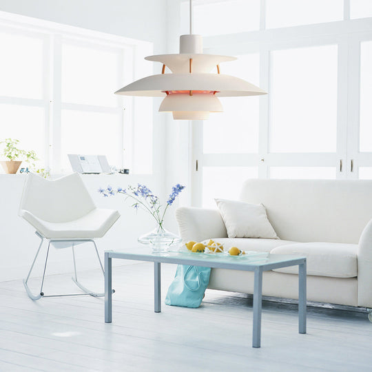 Macaron Style 3-Layer Pendant Light With Flared Shade - Aluminum 1 Black/Gray