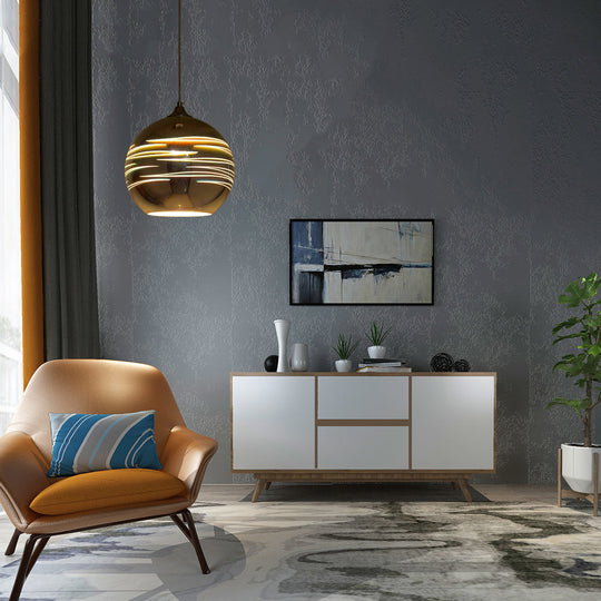 Contemporary 3-D Glass Pendant Lamp - Chrome/Gold 1 Light Multiple Width Options Gold / 6