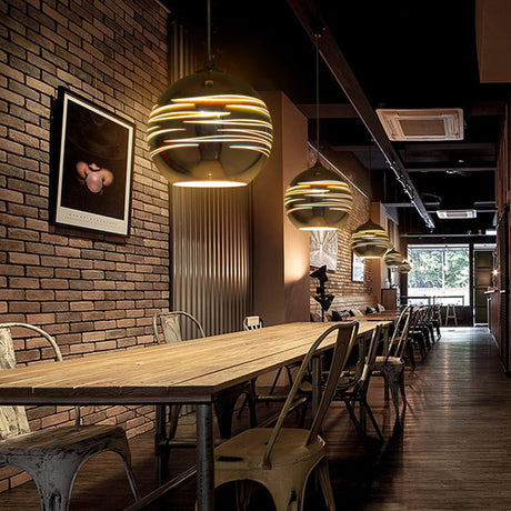 Contemporary 3-D Glass Pendant Lamp - Chrome/Gold 1 Light Multiple Width Options