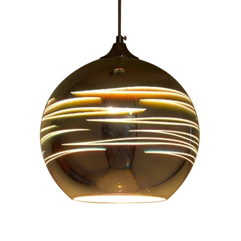 Contemporary 3-D Glass Pendant Lamp - Chrome/Gold 1 Light Multiple Width Options