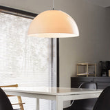 Nordic 1-Light Suspension Pendant With Acrylic Shade - Red/Black/White Dome Ceiling Light White