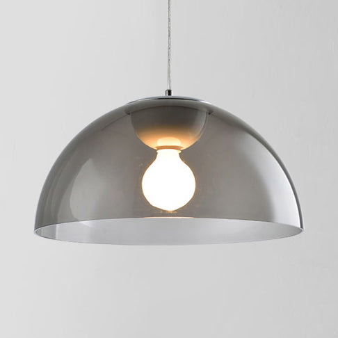 Nordic 1-Light Suspension Pendant With Acrylic Shade - Red/Black/White Dome Ceiling Light