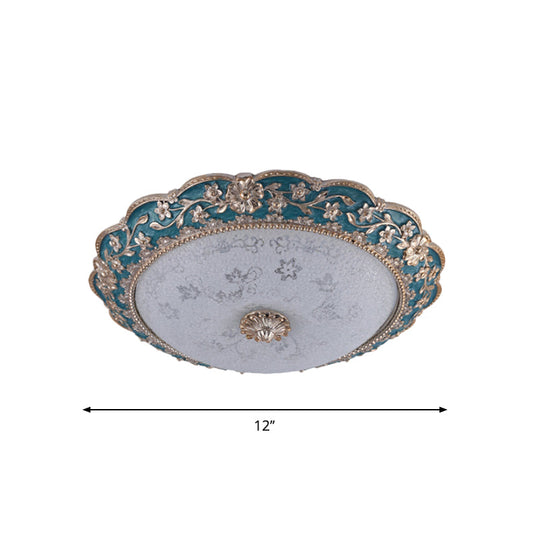 Modern Blue Crystal Led Flush Mount Ceiling Light For Bedroom 12/16/19.5 Wide