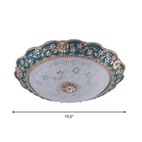 Modern Blue Crystal Led Flush Mount Ceiling Light For Bedroom 12/16/19.5 Wide