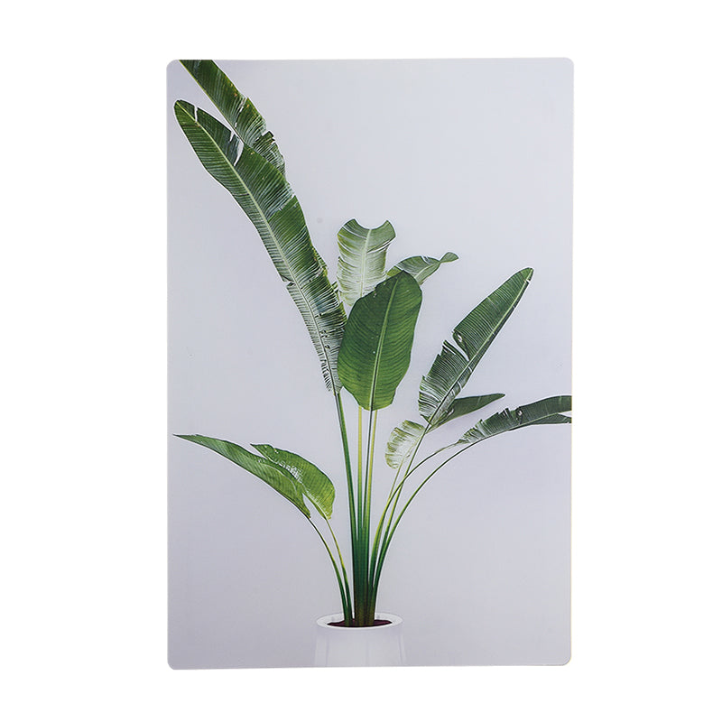 Leaf Pattern Led Wall Mural Lamp: Green & White Acrylic Lighting For Simplicity Style