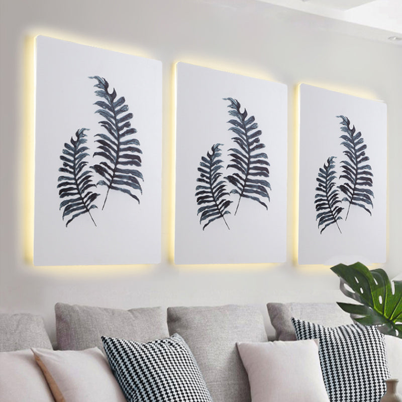 Nordic Style Banana Leaf Wall Lamp With Led Acrylic Fixture