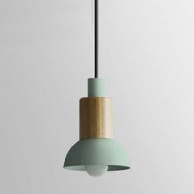Modern Metal Pendant Light With White/Yellow/Green Dome/Cone/Barrel Shade Green / Bowl