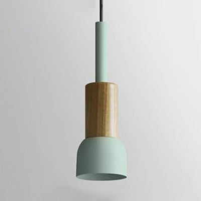 Modern Metal Pendant Light With White/Yellow/Green Dome/Cone/Barrel Shade Green / Barrel