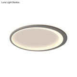 12’/16’/19.5’ W Grey Oval Ring Ceiling Light - Nordic Style Led Flush Mount Lamp In